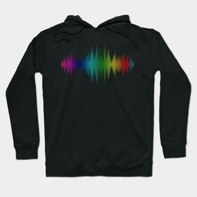 Rainbow Music Waves Hoodie by Aine Creative Designs